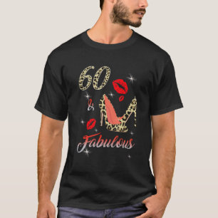Camiseta Clásico Sassy 60 Fabulous High Heel Leopard 60th B
