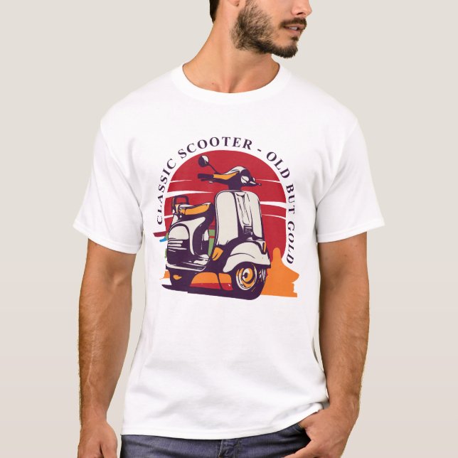 Camiseta Clásico Scooter Viejo Pero Oro (Anverso)