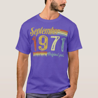Camiseta Clásico Septiembre de 1971 Feliz 50º Origen de las