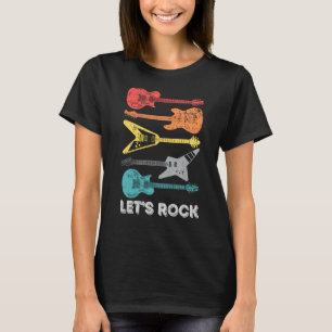 Camiseta Clásico Vamos Rock Bass Guitarra Lets Rock