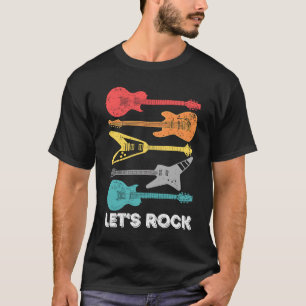 Camiseta Clásico Vamos Rock Bass Guitarra Lets Rock