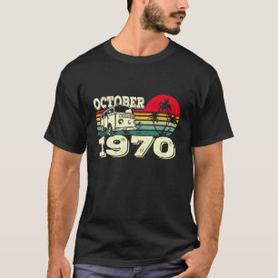 Camiseta Clásico Vintage Amanecer De Caravana De 70 Octubre