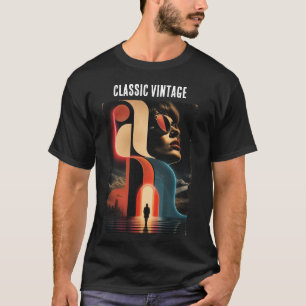 Camiseta Clásico Vintage Retro Gráfico Abstracto