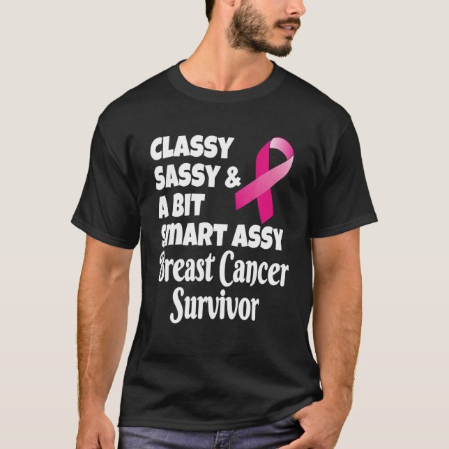 Camiseta Clásico Y Un Poco Inteligente De Cáncer De Mama Su (Anverso)
