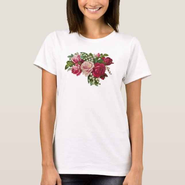 Camiseta Clásicos Rosas victorianos Lily of Valley Romance (Anverso)