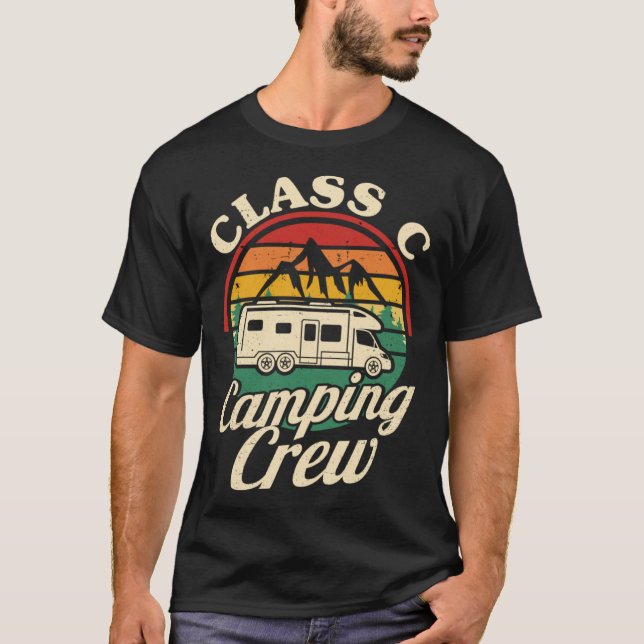 Camiseta Class C Camping Crew RV Camper Men Women Matching  (Anverso)