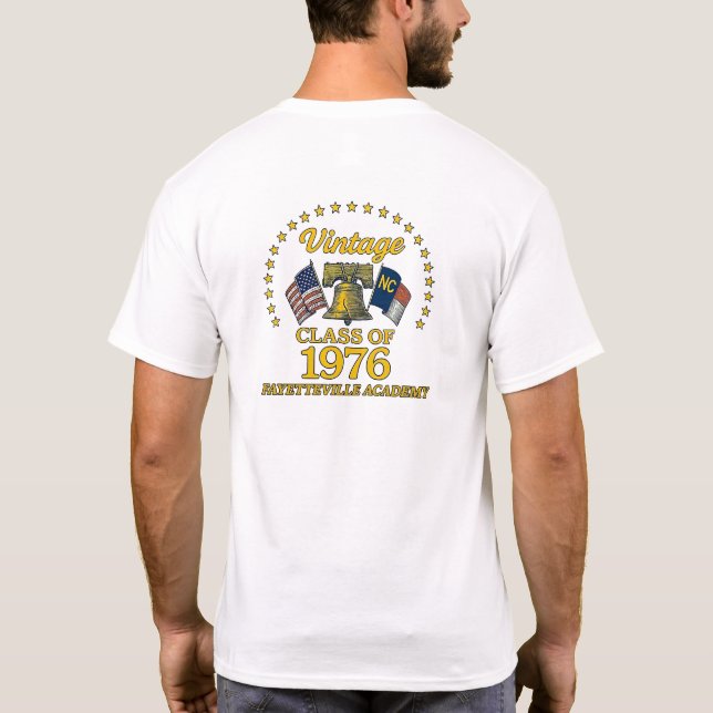 Camiseta Class of 1976 Fayetteville Academy Reunion T-Shirt (Reverso)