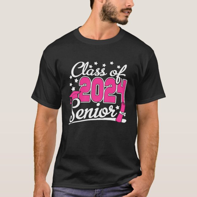 Camiseta Class Of 2024 Senior 24 Girls Women Funny Graduati (Anverso)