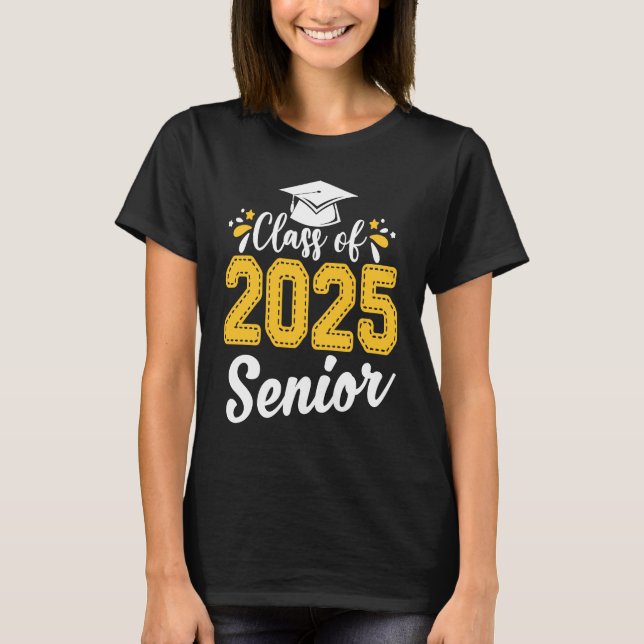 Camiseta Class Of 2025 25 Senior Graduate Funny Graduation  (Anverso)
