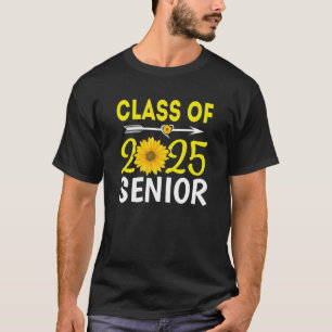 Camiseta Class Of 2025 Senior 25 Graduation Sunflower Girls