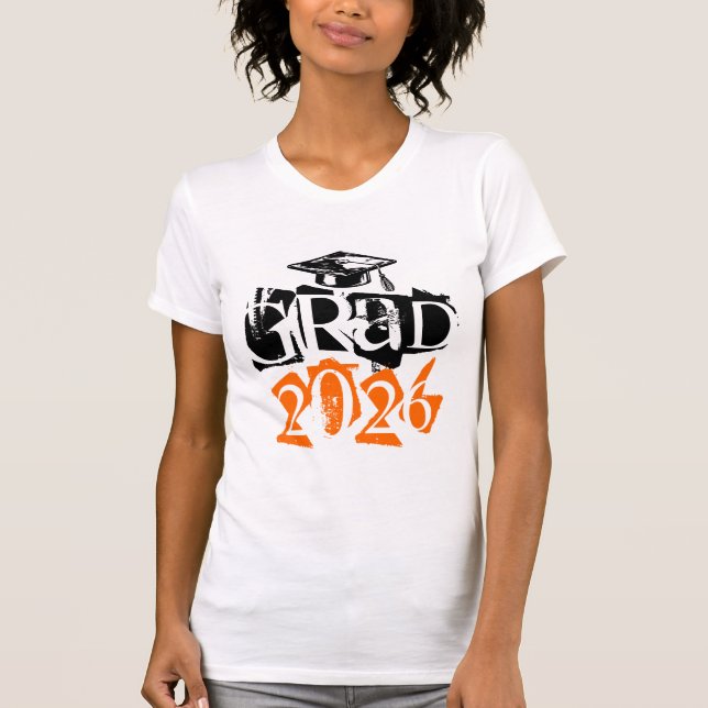 Camiseta Class of 2026 grad grunge text graduation (Anverso)