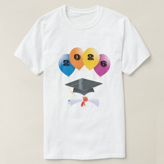Camiseta Class of 2026 Graduation Balloons Graduate Diploma (Diseño del anverso)