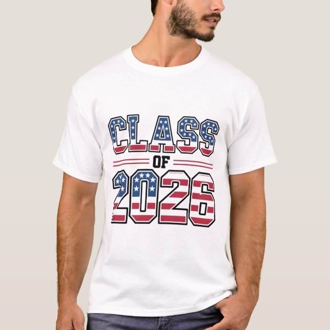 Camiseta Class of 2026 USA Flag Graduation (Anverso)