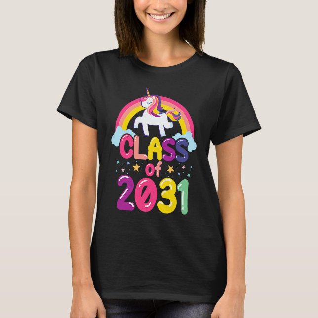 Camiseta Class of 2031 Unicorn Graduation Girls (Anverso)