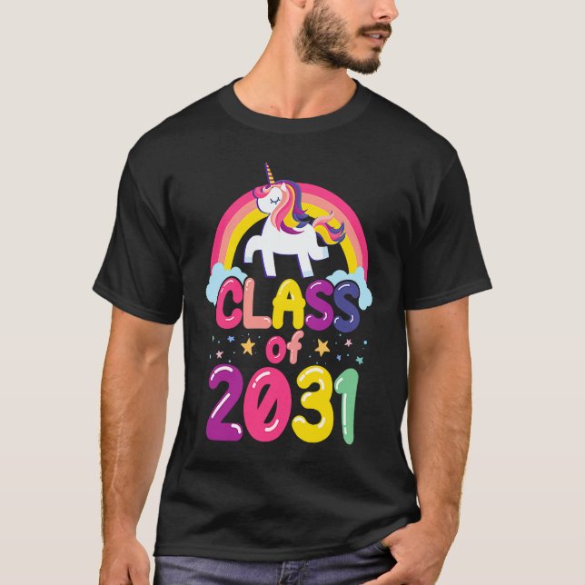 Camiseta Class of 2031 Unicorn Graduation Girls (Anverso)