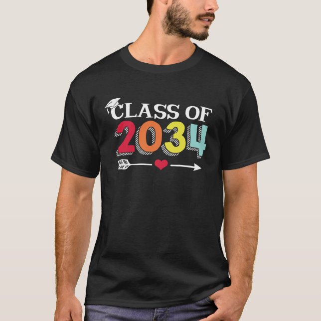 Camiseta Class Of 2034 Grow With Me Kindergarten K 12 Arrow (Anverso)