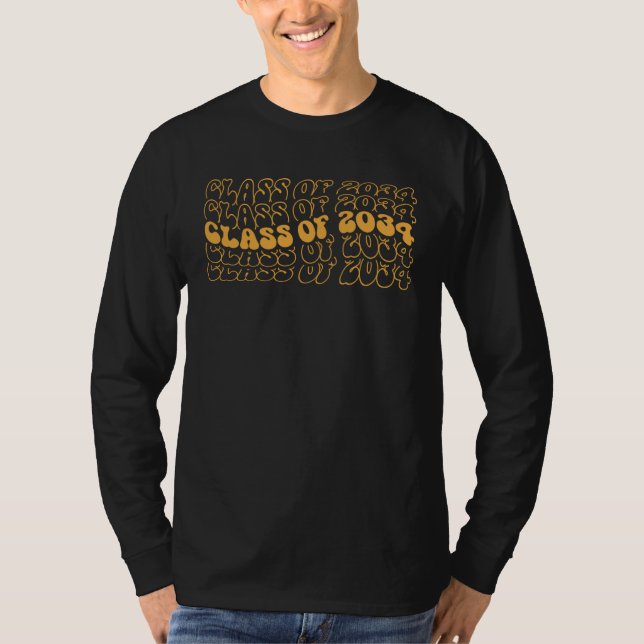 Camiseta Class Of 2034 Preschool Kindergarten Graduate Retr (Anverso)