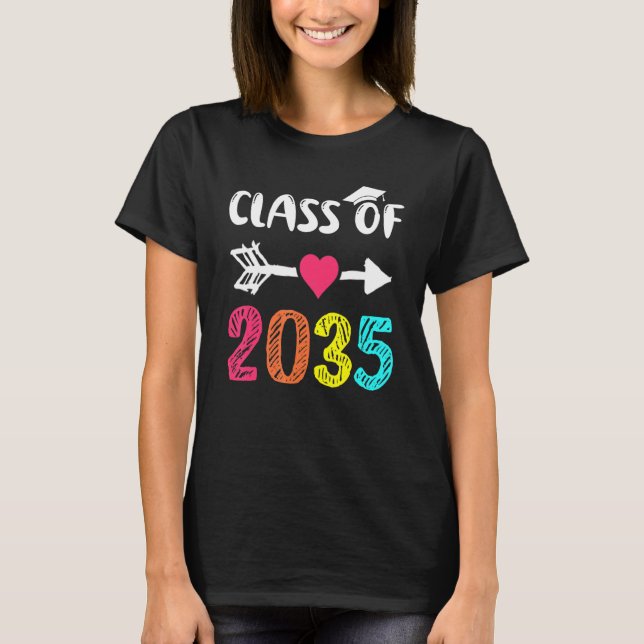 Camiseta Class Of 2035 First Day Of School Grow With Me Gra (Anverso)