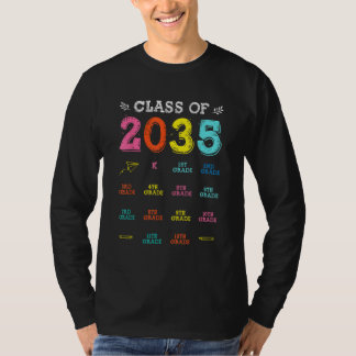Camiseta Class Of 2035 Grow With Me First Day Of School Che