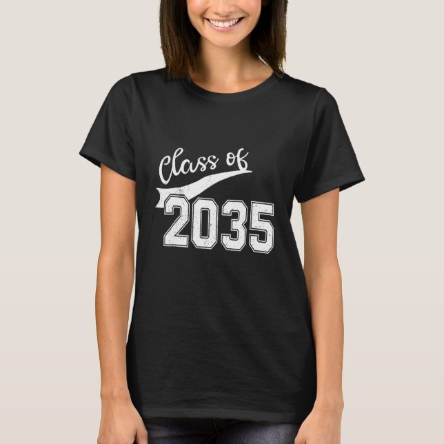 Camiseta Class Of 2035 Grow With Me Graduation First Day Of (Anverso)