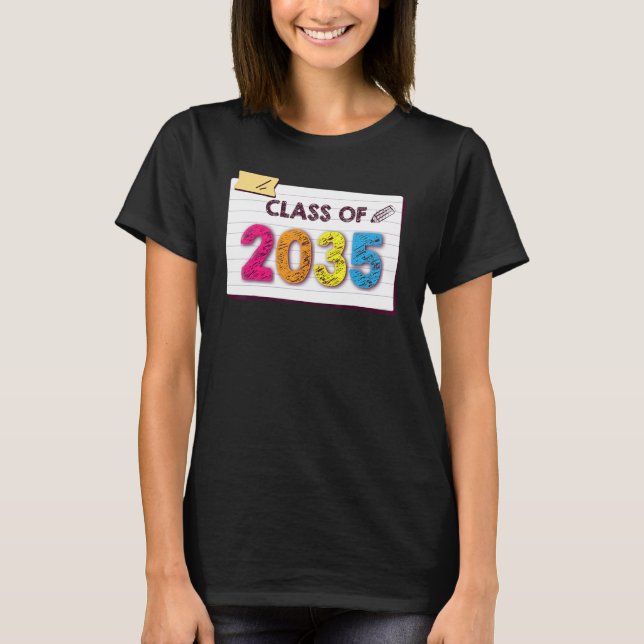 Camiseta Class Of 2035 Grow With Me Graduation First Day Of (Anverso)