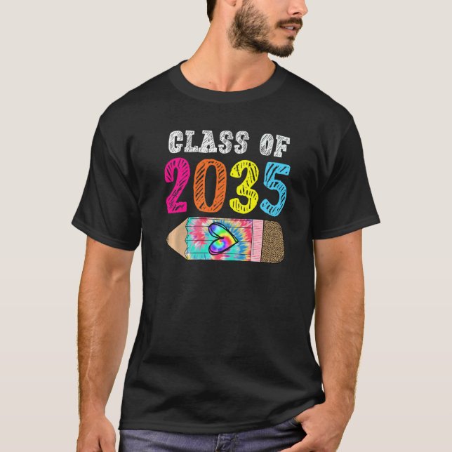 Camiseta Class Of 2035 Leopard Pre k Grow with Me Graduatio (Anverso)