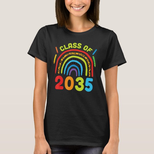 Camiseta Class of 2035 Rainbows Grow  Back to School Grad P (Anverso)