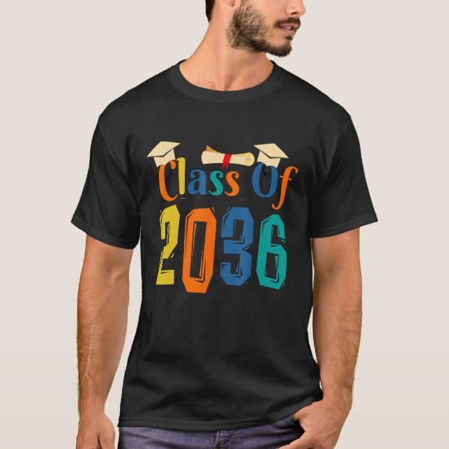 Camiseta Class of 2036 Grow With Me First Day of School Gra (Anverso)