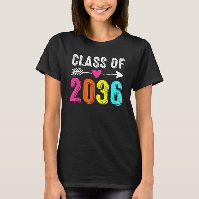 Camiseta Class Of 2036 Kindergarten Pre K Grow With Me Grad (Anverso)