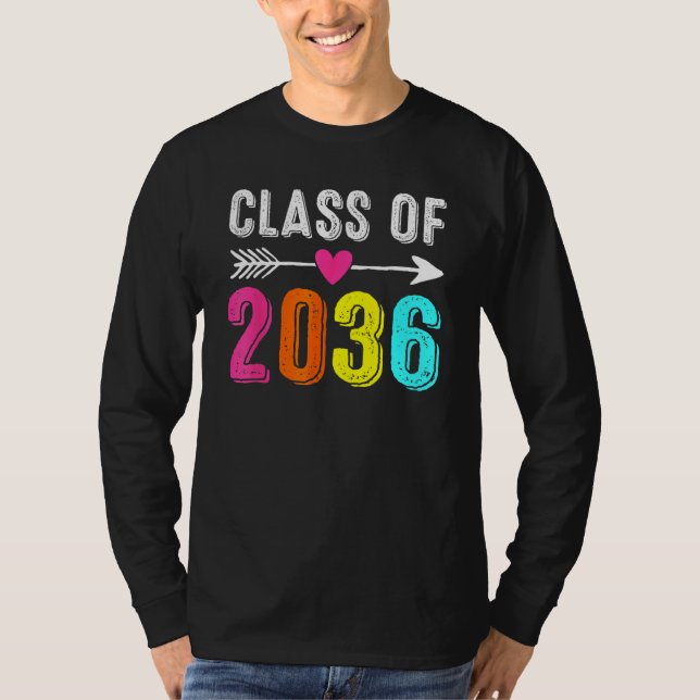 Camiseta Class Of 2036 Kindergarten Pre K Grow With Me Grad (Anverso)