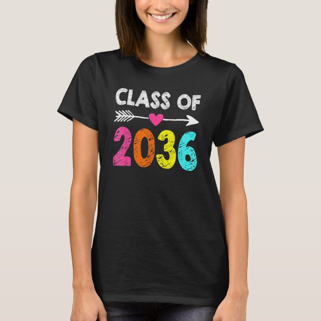 Camiseta Class Of 2036 Kindergarten Pre K Grow With Me Grad (Anverso)