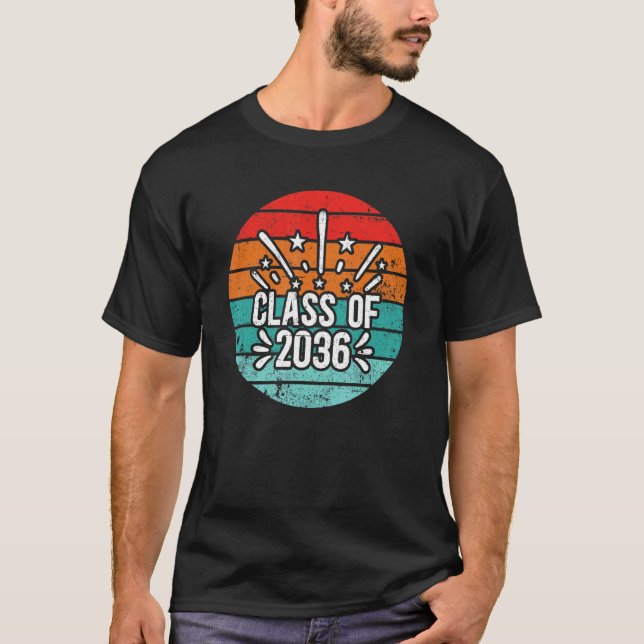 Camiseta Class Of 2036 kindergarten to graduation Sunset Re (Anverso)