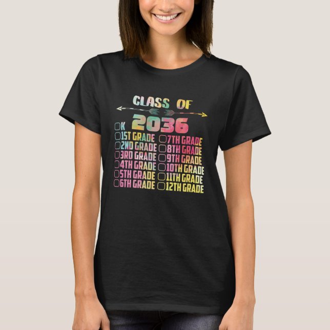 Camiseta Class Of 2036 Students Handprint Checklist (Anverso)