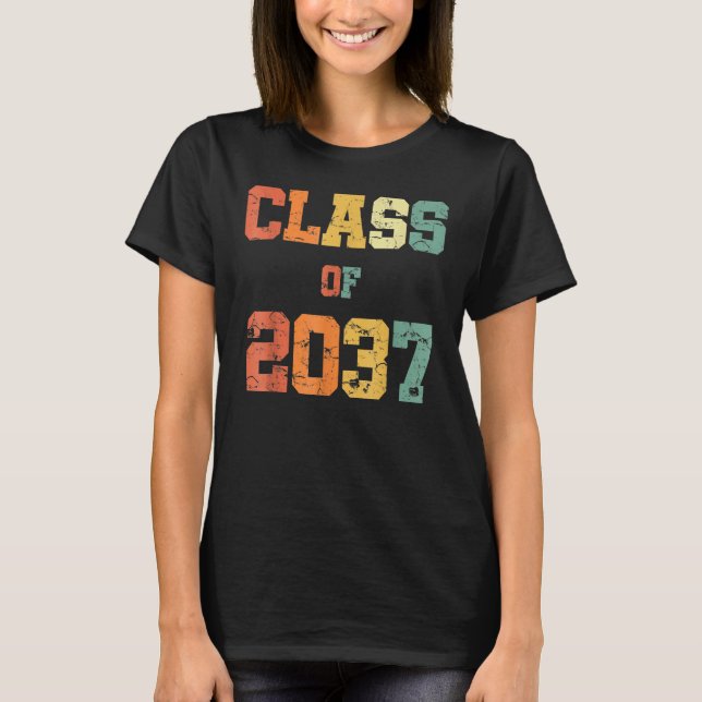 Camiseta Class Of 2037  Grow With Me First Day Of School (Anverso)