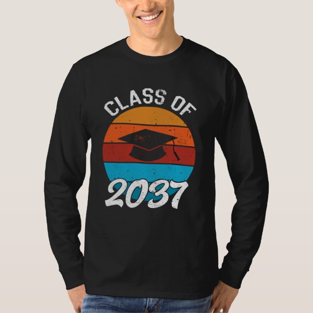 Camiseta Class Of 2037 Kindergarten Graduate Graduation Gir (Anverso)