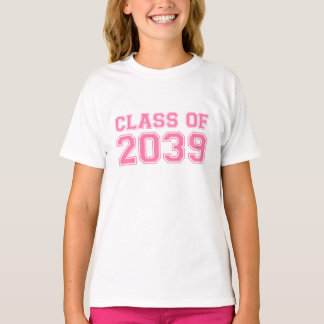 Camiseta Class of 2039 Pink Varsity Future Graduate