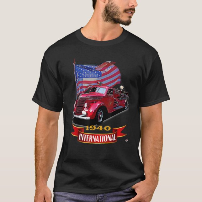 Camiseta Classic1940 Camión internacional de bomberos con O (Anverso)
