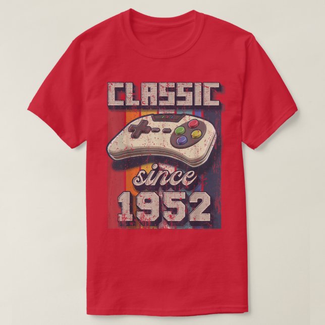 Camiseta Classic 1952 70th Birthday Retro Video Game Contro (Diseño del anverso)