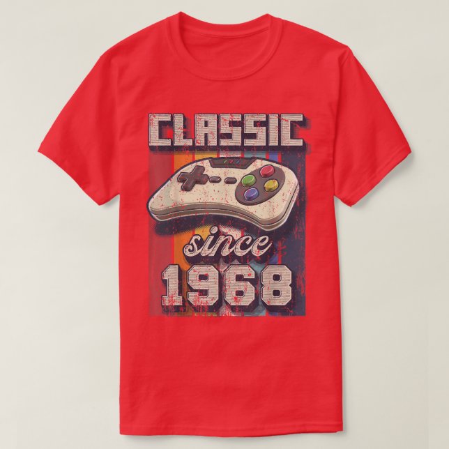 Camiseta Classic 1968 54th Birthday Retro Video Game Contro (Diseño del anverso)