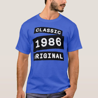 Camiseta Classic 1986 Original Old Year of Birth Birthday f