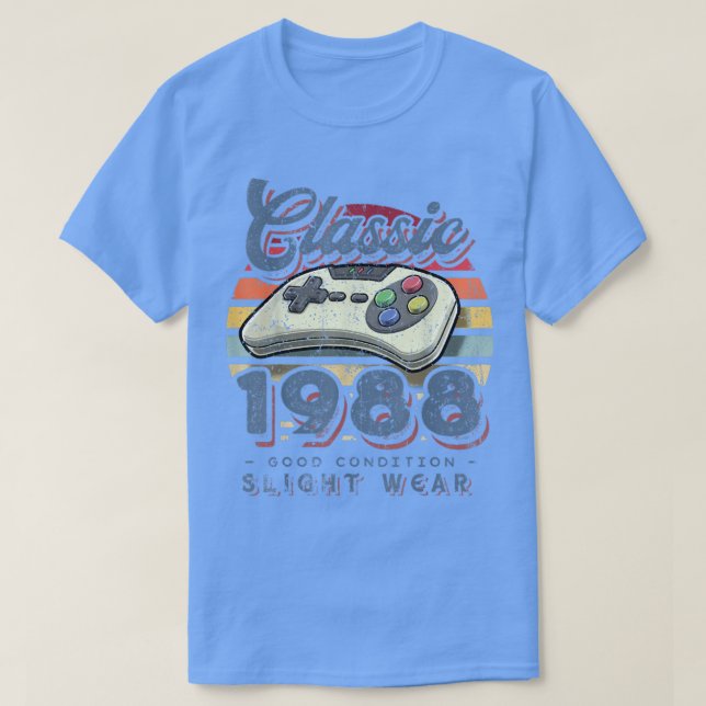 Camiseta Classic 1988 34th Birthday Retro Video Game Contro (Diseño del anverso)