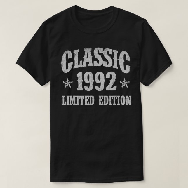 Camiseta Classic 1992 Edición Limitada Año De Nacimiento Bi (Diseño del anverso)