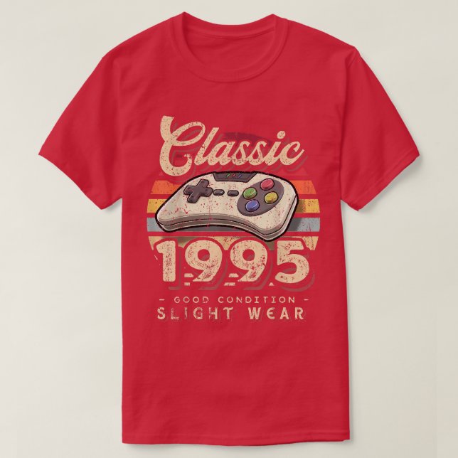 Camiseta Classic 1995 27th Birthday Retro Video Game Contro (Diseño del anverso)