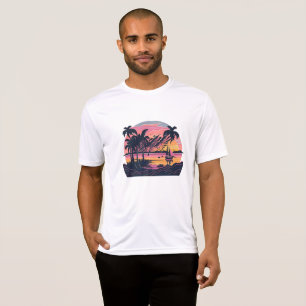 Camiseta Classic beach and boat pink