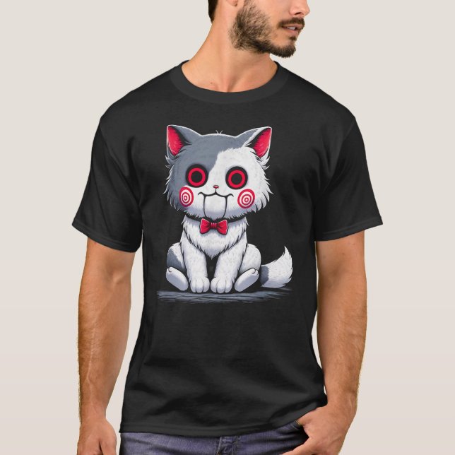 Camiseta Classic Cat Cute Animal Horror Kitten Cat Hallowee (Anverso)