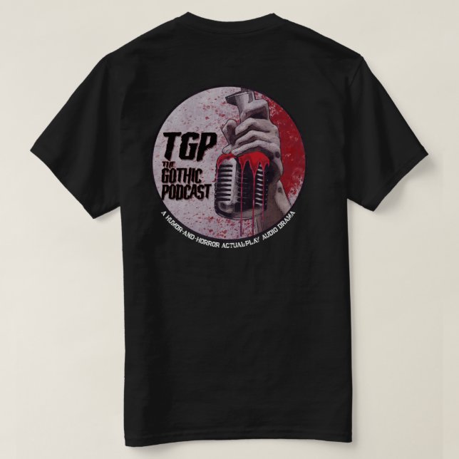 Camiseta Classic Gothic Podcast Tee w/ Double Logo (Reverso del diseño)