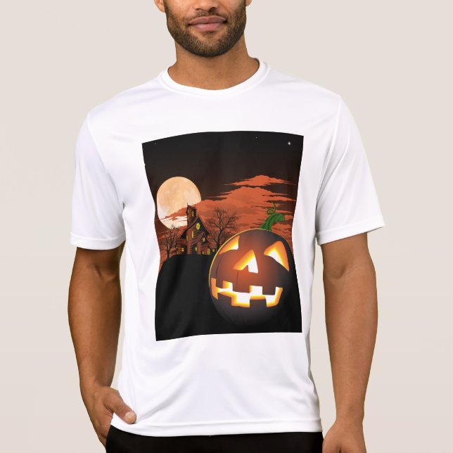 Camiseta Classic Halloween Jack-O-Lantern Creepy House (Anverso)