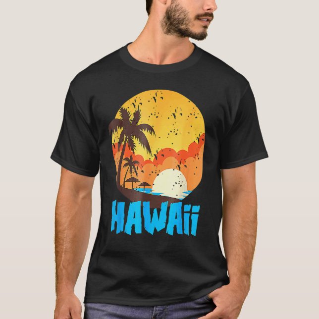Camiseta Classic Hawaiian Palm Beach Hawaii Cool 70's 80's (Anverso)