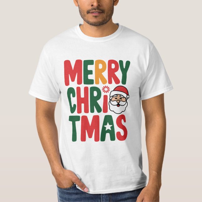 Camiseta Classic Merry Christmas T-Shirt for Festive Cheer (Anverso)