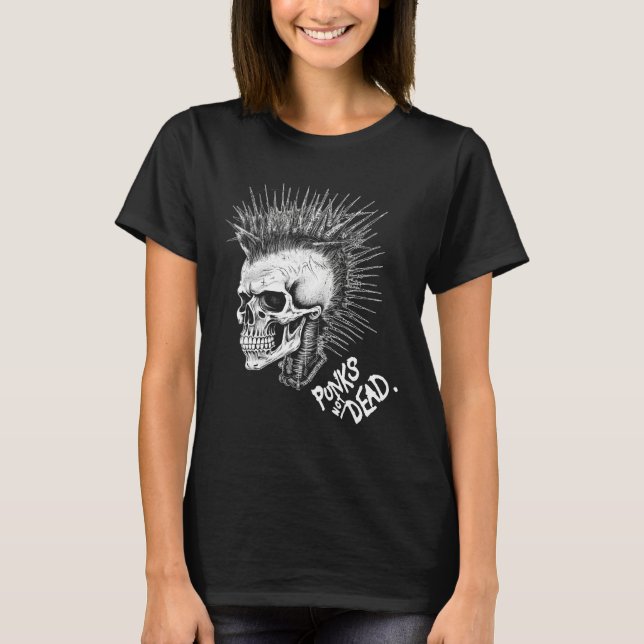 Camiseta Classic Punk Rock Skull Punks Not Dead (Anverso)